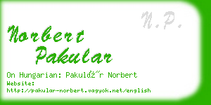 norbert pakular business card